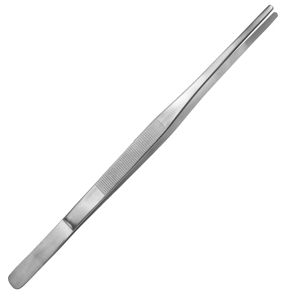 SE 12-Inch Stainless Steel Tweezers - Durable Knurled Handle