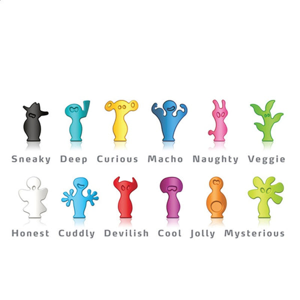 Drink Markers Silicone Glass Markers Party People / Charms set of 12 W/Suction