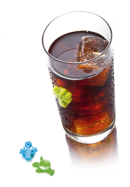 Drink Markers Silicone Glass Markers Party People / Charms set of 12 W/Suction