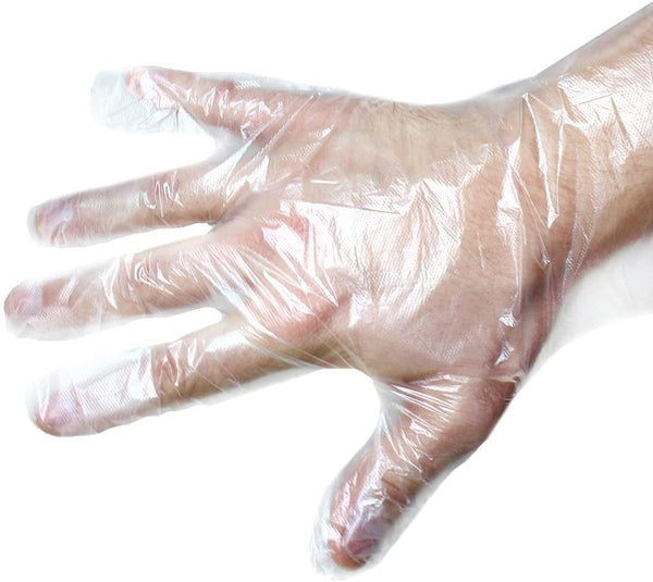 8 Packs of 50 PCS (400 PCS) Clear Disposable Gloves Food Prep Cleaning Catering Beauty Household