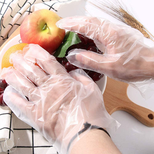 50 pcs Clear Disposable Gloves Food Prep Cleaning Catering Beauty Household