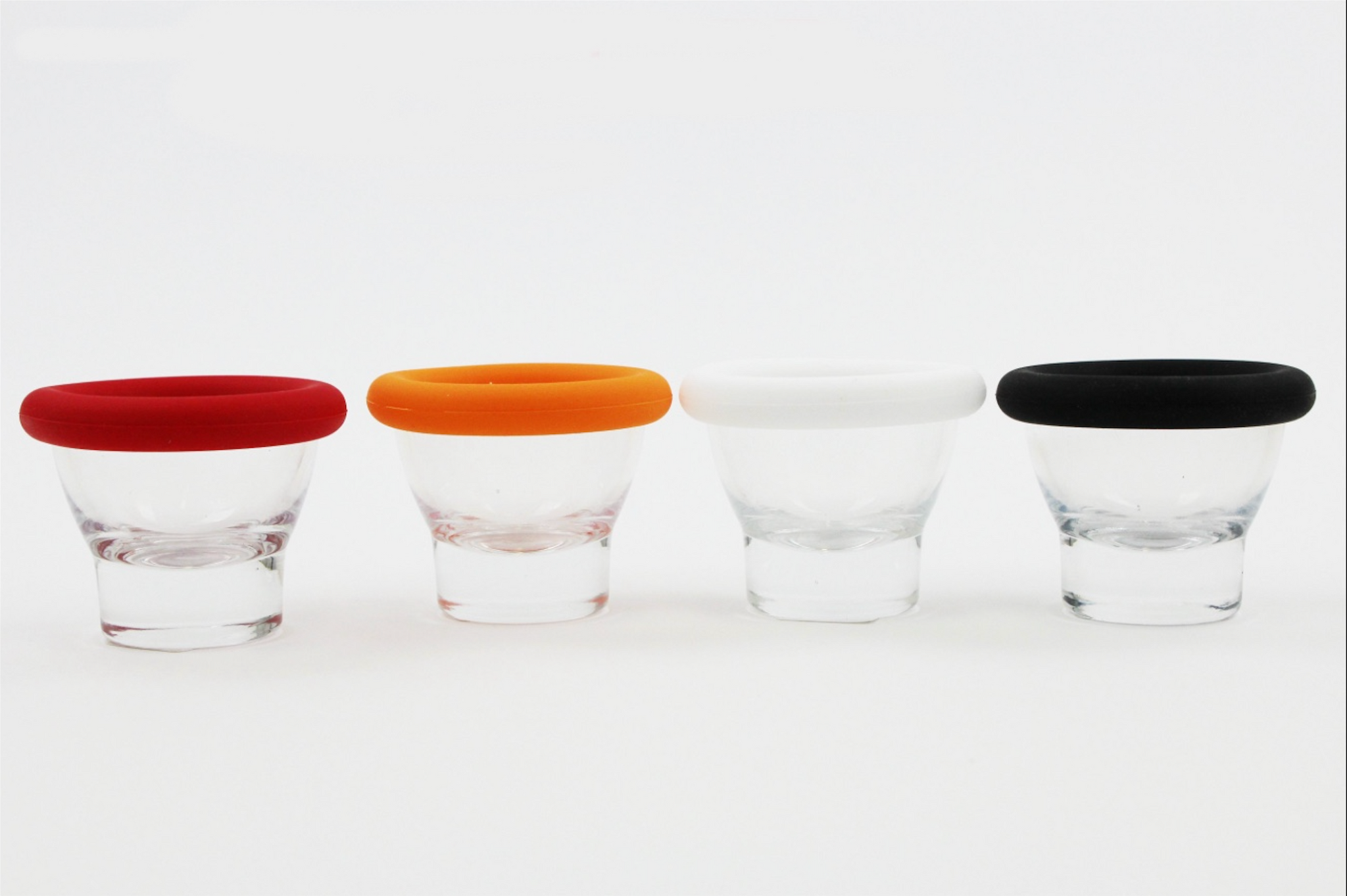 Clear Glass Egg Cup 4 Cups Set with Edge Guard Set of 4 Clear Glass Egg Cup Hold
