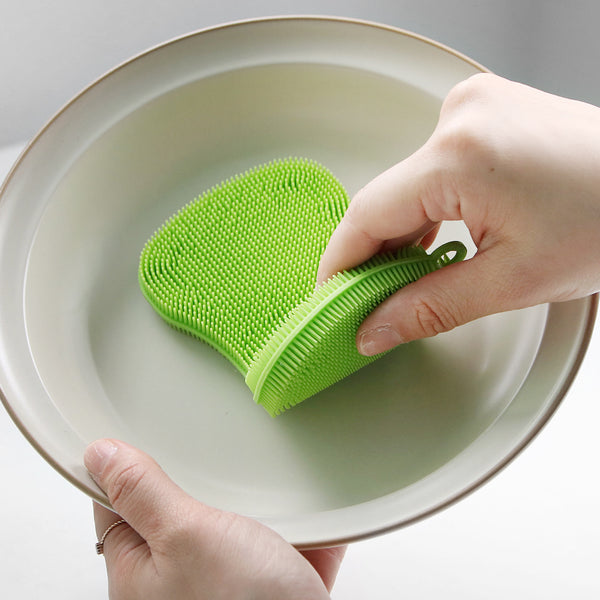 USA Seller Silicone Dish Wash Sponge Scrubber Kitchen Cleaning Anti-Bacteria
