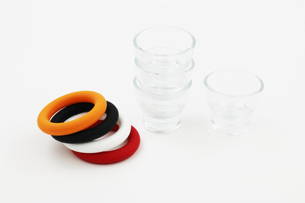 Clear Glass Egg Cup 4 Cups Set with Edge Guard Set of 4 Clear Glass Egg Cup Hold