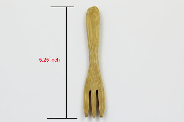 4 PCS Bamboo Utensil Dessert Wooden Forks Bamboo Forks
