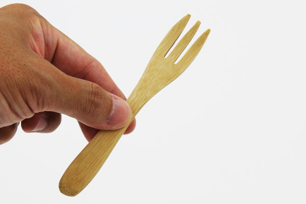 4 PCS Bamboo Utensil Dessert Wooden Forks Bamboo Forks