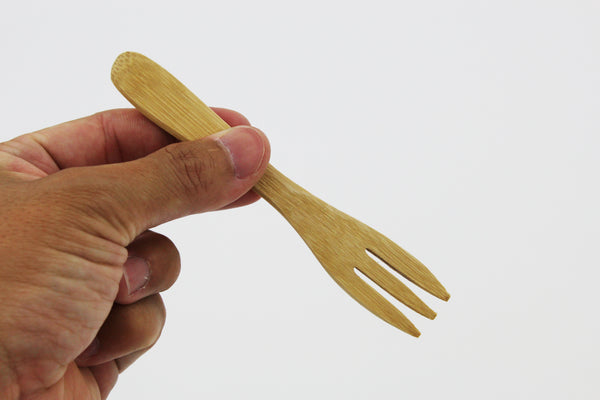 4 PCS Bamboo Utensil Dessert Wooden Forks Bamboo Forks