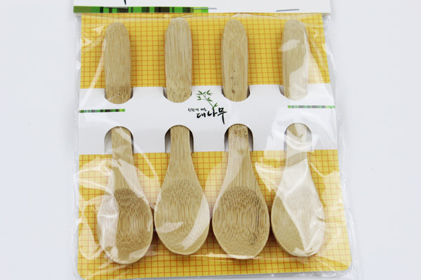 4 Pieces Bamboo Utensil Dessert Wooden Spoons Bamboo Spoons