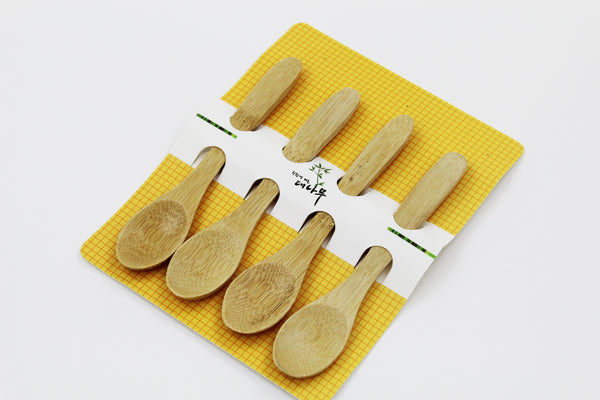 4 Pieces Bamboo Utensil Dessert Wooden Spoons Bamboo Spoons