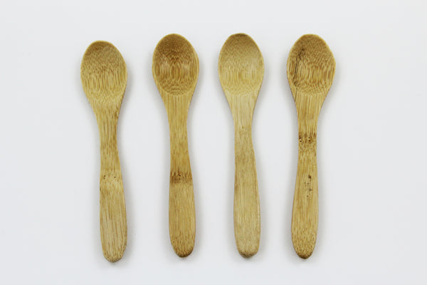 4 Pieces Bamboo Utensil Dessert Wooden Spoons Bamboo Spoons