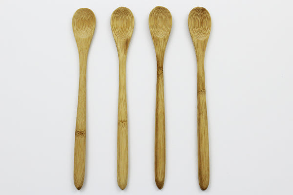 4 Pieces Bamboo Utensil Kitchen Wooden Long Tea Spoon Kitchen Tool