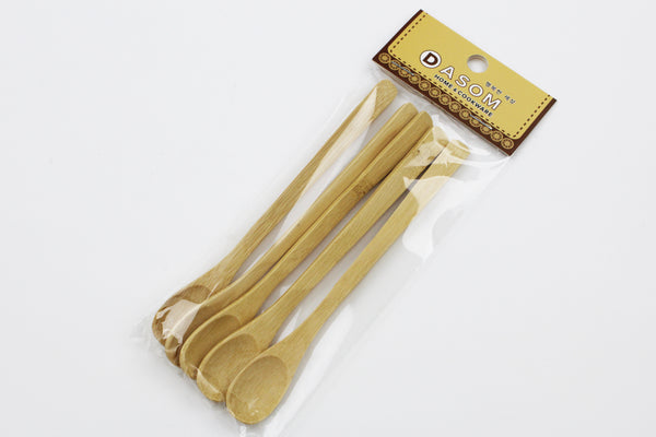 Bamboo Tea Spoon Set of 5 - Wooden Teaspoons 100% Natural Organic Utensils