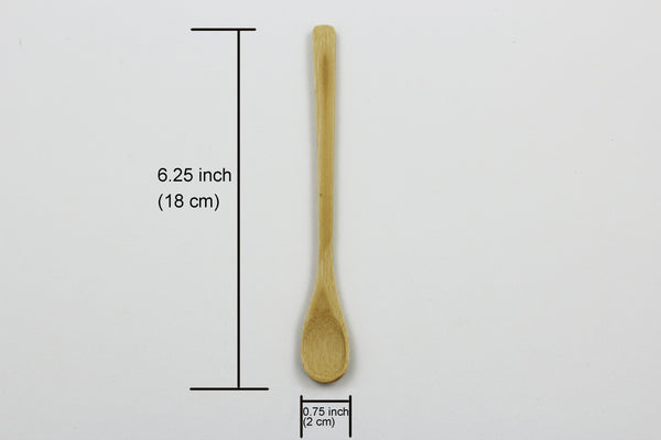 Bamboo Tea Spoon Set of 5 - Wooden Teaspoons 100% Natural Organic Utensils