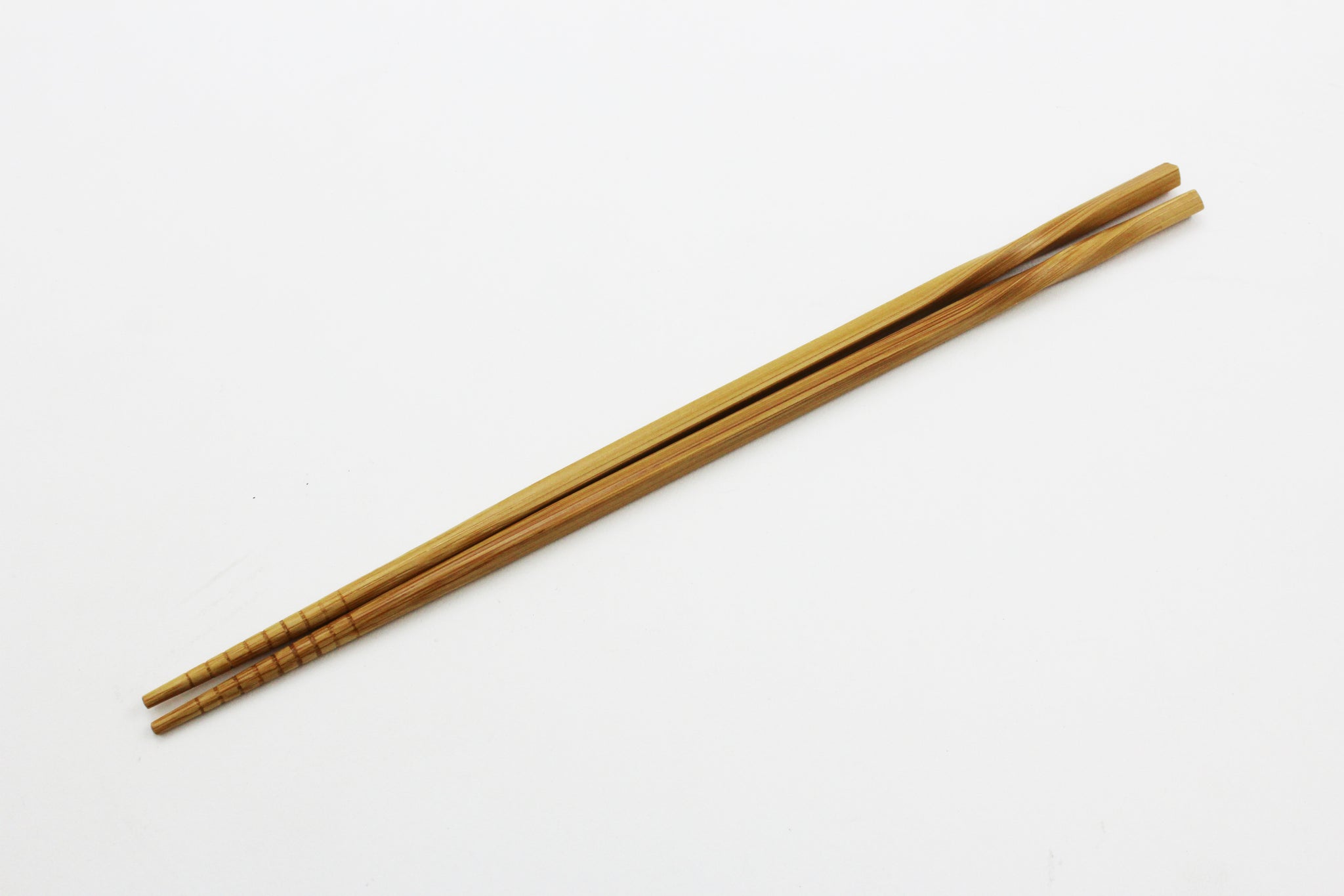 2 Pairs Bamboo Long Chopsticks Twisted Grip 12 in Long Multi Purpose Chopsticks