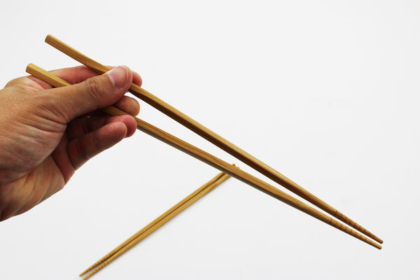 2 Pairs Bamboo Long Chopsticks Twisted Grip 12 in Long Multi Purpose Chopsticks