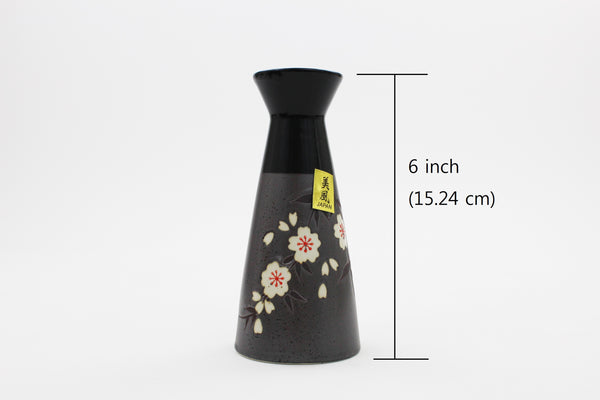 Ceramic Japanese Style 5 PCS Cherry Blossom Sake Set with Gift Box