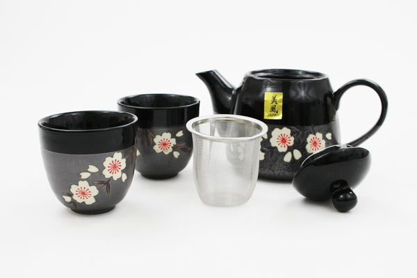 Ceramic Japanese Style 3 PCS Cherry Blossom Tea Set with Gift Box