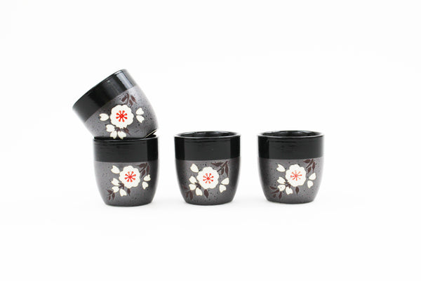 Ceramic Japanese Style 5 PCS Cherry Blossom Sake Set with Gift Box