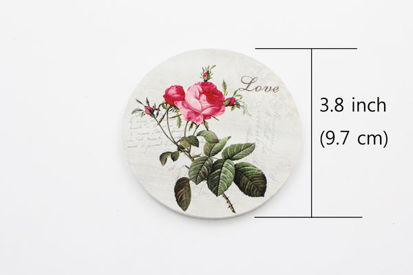Wooden Tea Coasters and Holder Set 6 pcs Wooden Coasters with Storage Holder