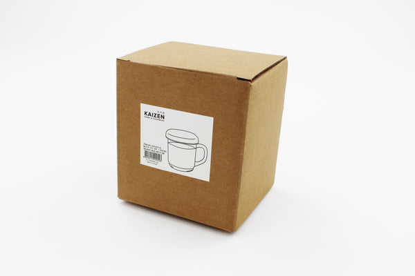 Clear Glass 7 oz Tea Mug Coffee Cup With Handle and Glass Lid
