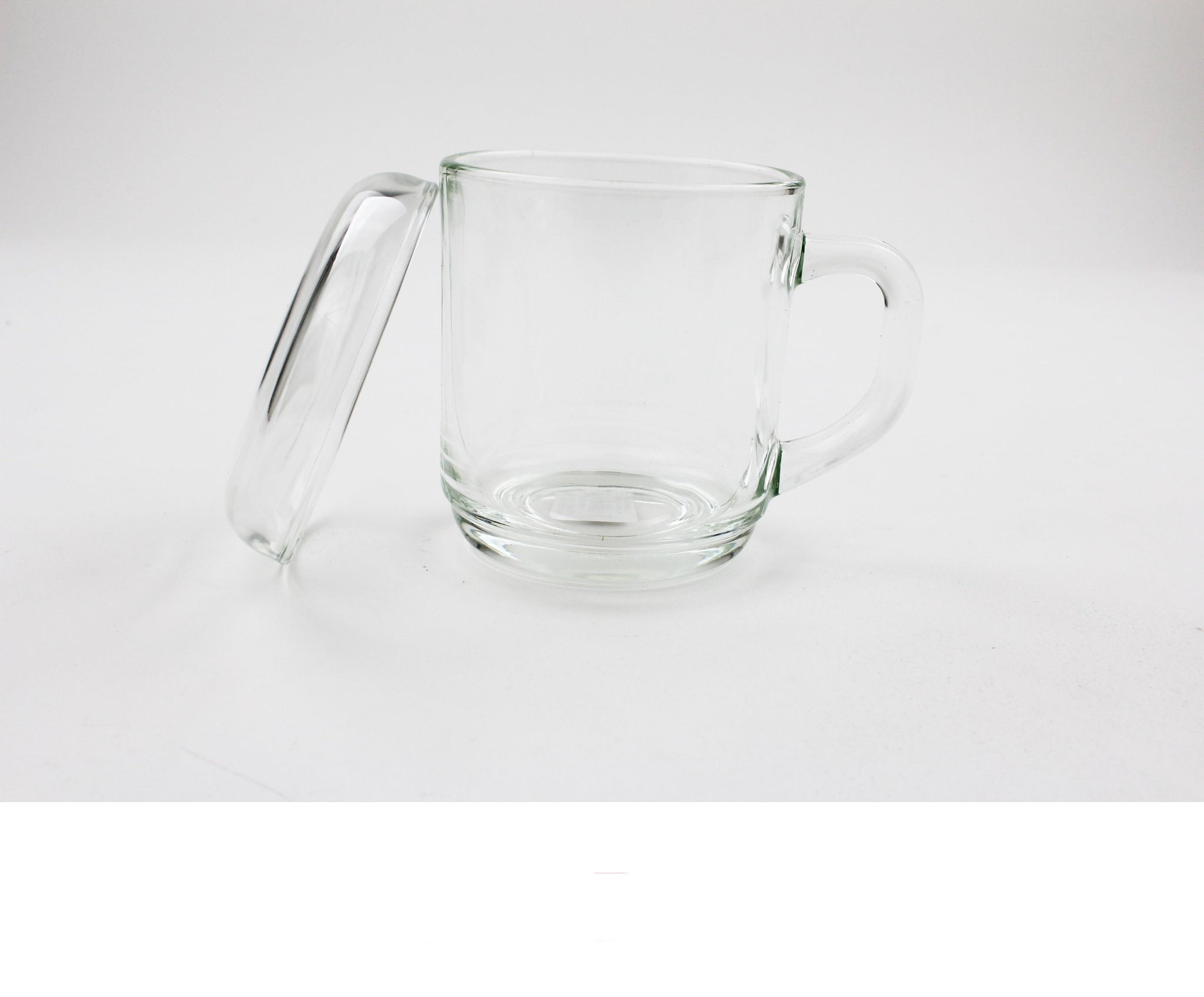 Clear Glass 7 oz Tea Mug Coffee Cup With Handle and Glass Lid – K-Big Store