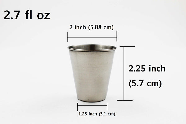 4 pcs 2.7 oz Portable Stainless Steel Drinking Shot Cup Sake Cup w/zipper Bag