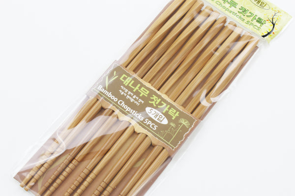 5 PAIRS Bamboo Chopsticks Japanese/Chinese Style Reusable Twisted Chopsticks