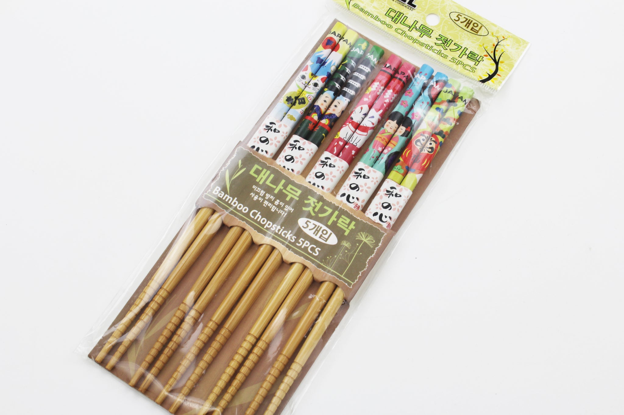 5 Pairs Bamboo Chopsticks Japanese Style Japan Pattern Chopsticks