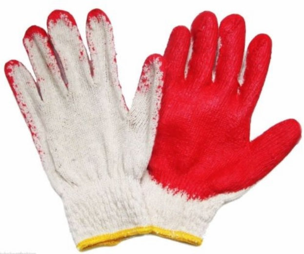 300 Pairs Red Latex Rubber Palm Coated Work Gloves