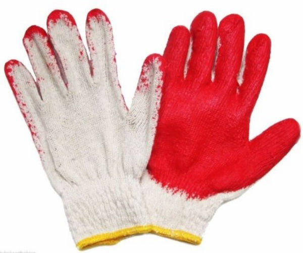 300 Pairs Red Latex Rubber Palm Coated Work Gloves