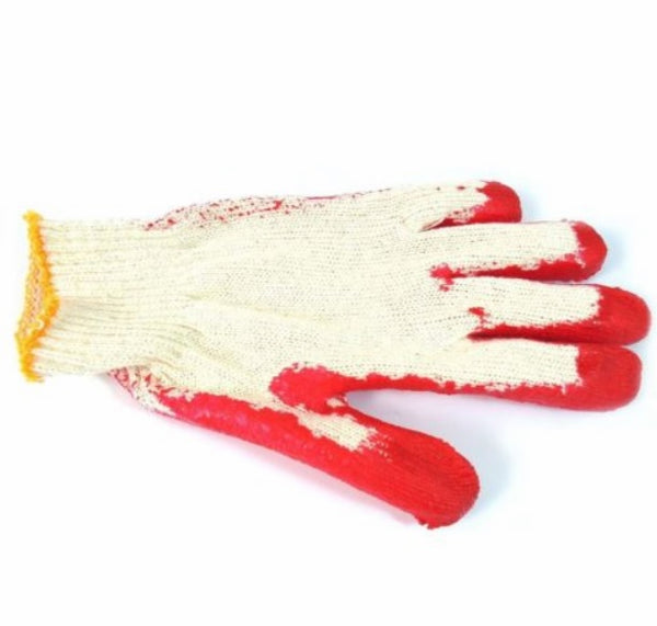 300 Pairs Red Latex Rubber Palm Coated Work Gloves