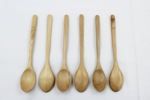 6 PCS - Natural Wood Spoons Japanese Tableware Natural Color Wooden Spoons