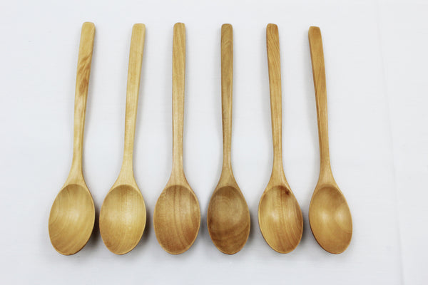 6 PCS - Natural Wood Spoons Japanese Tableware Natural Color Wooden Spoons