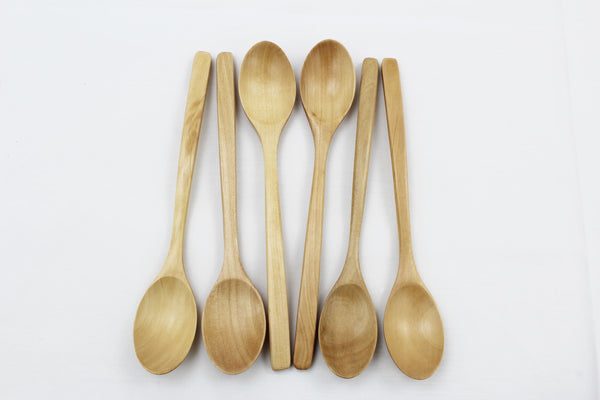 6 PCS - Natural Wood Spoons Japanese Tableware Natural Color Wooden Spoons