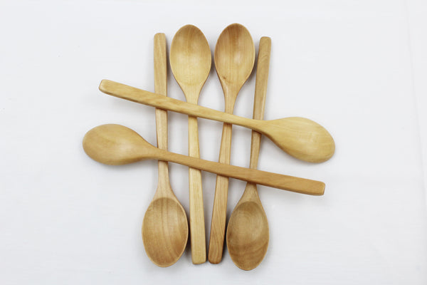 6 PCS - Natural Wood Spoons Japanese Tableware Natural Color Wooden Spoons