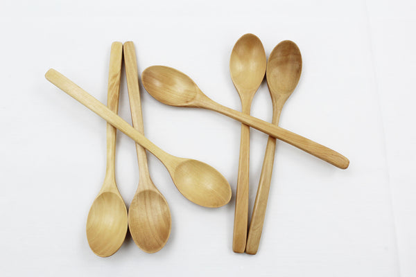 6 PCS - Natural Wood Spoons Japanese Tableware Natural Color Wooden Spoons
