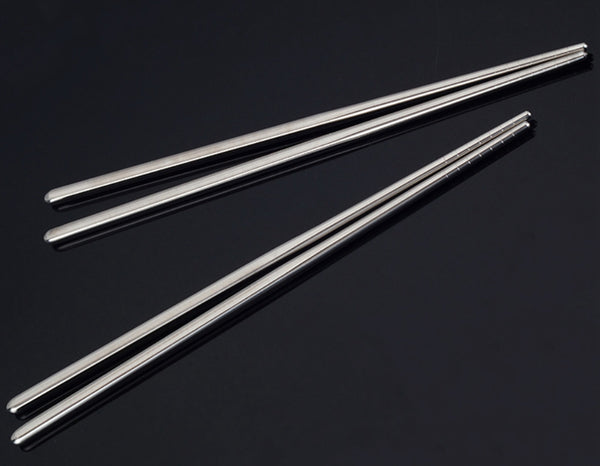 10 Pcs Reusable Non-Slip Design Korean Stainless Steel Chopsticks ( 5 Pairs )