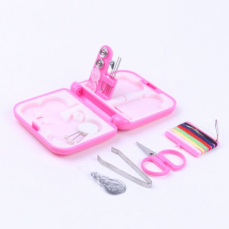 Pink Compact Travel Sewing Kit