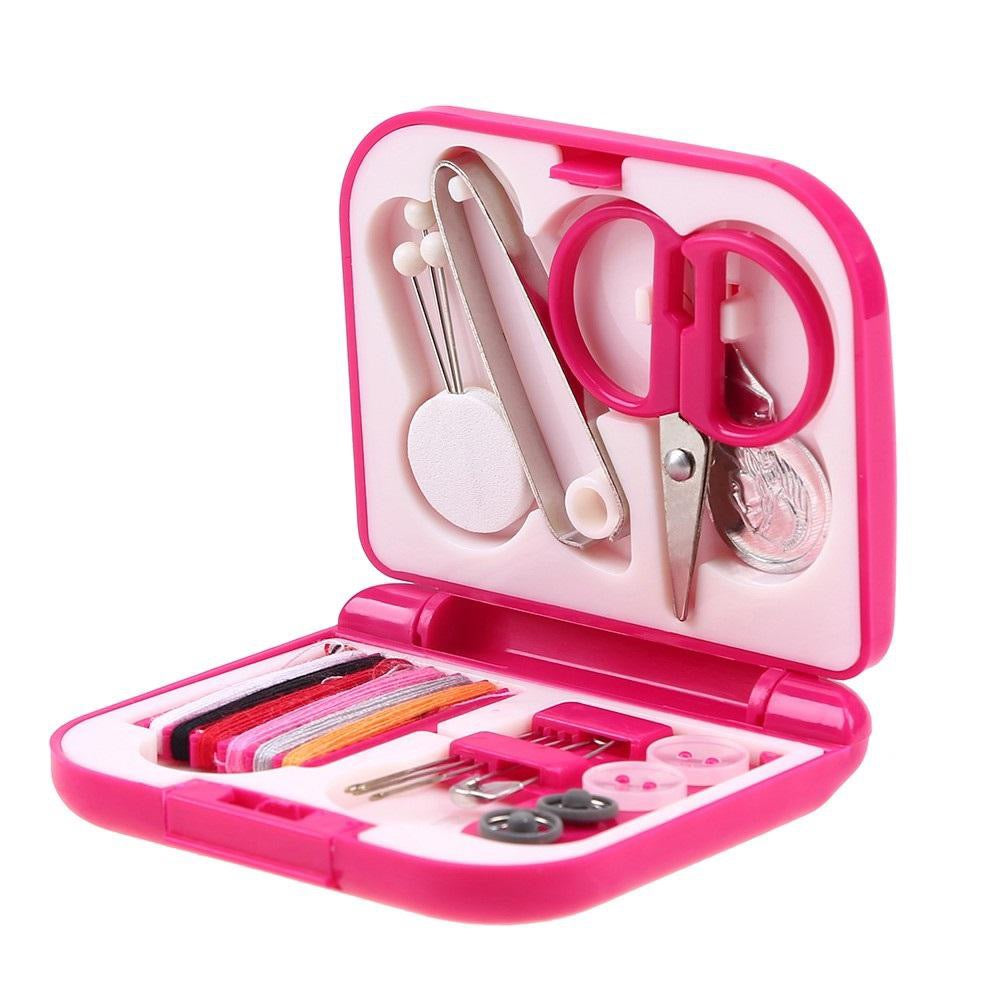 Travel Sewing Kit Thread Needles Mini Scissors Tweezers with Mini Portable Case