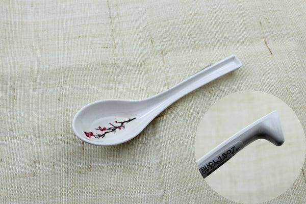 6 PCS Melamine Soup Spoons Flower Melamine Ramen Noodle Soup Spoons