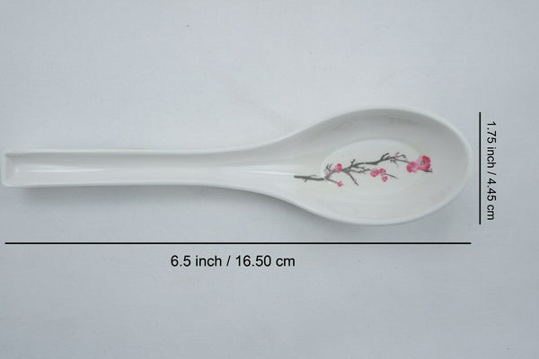 6 PCS Melamine Soup Spoons Flower Melamine Ramen Noodle Soup Spoons