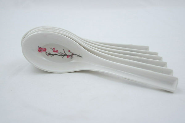 6 PCS Melamine Soup Spoons Flower Melamine Ramen Noodle Soup Spoons