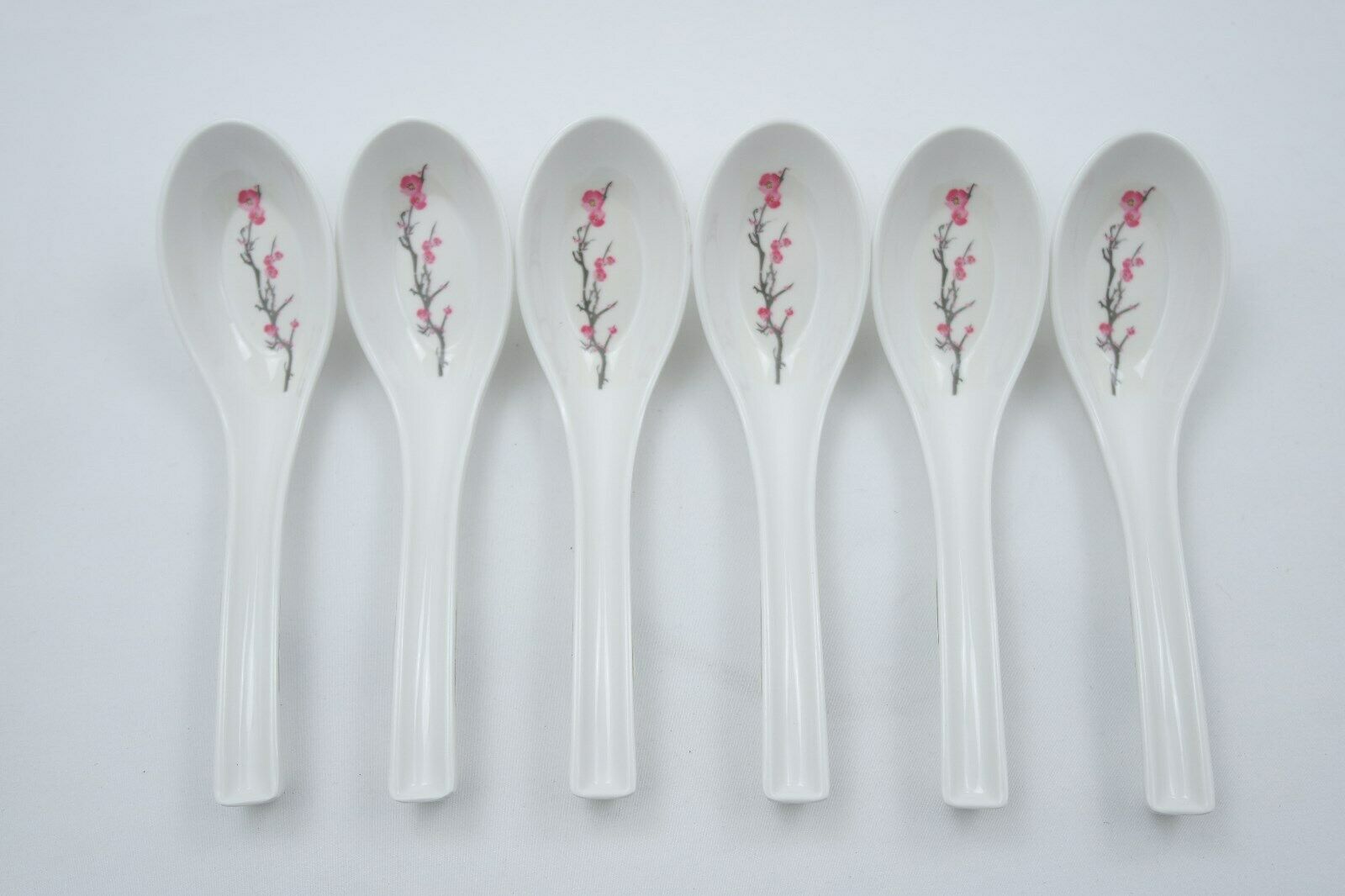 6 PCS Melamine Soup Spoons Flower Melamine Ramen Noodle Soup Spoons