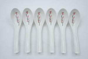 6 PCS Melamine Soup Spoons Flower Melamine Ramen Noodle Soup Spoons