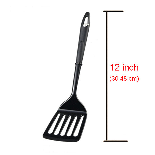 Thunder Group 12 Black Nylon Slotted Heat Resistant Turner / Spatula