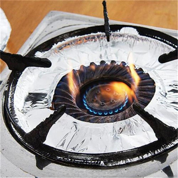 Disposable Round Foil Burner Liners for Gas Stove 8.5" Foil Burner Bibs