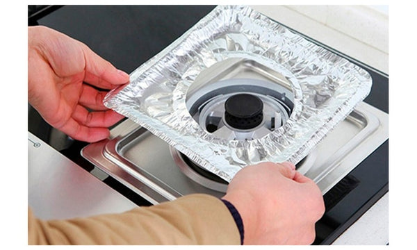 Disposable Square Foil Burner Liners for Gas Stove 7.5" Foil Burner Bibs