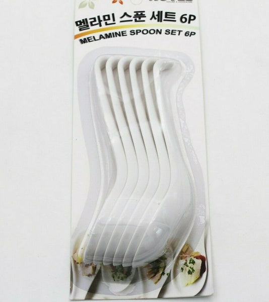 6 PCS Melamine Soup Spoons White Melamine Ramen Noodle Soup Spoons