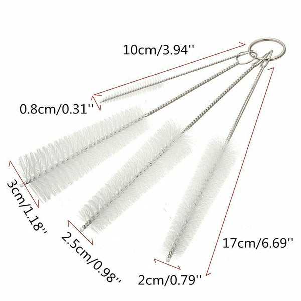 4 PCS Bottle Brushes Kettle Teapot Spout Nozzle Pipe Tube Cleaning Brushes Set