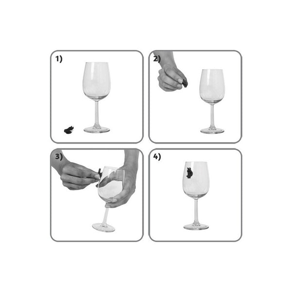 Drink Markers Silicone Glass Markers Party People / Charms set of 12 W/Suction